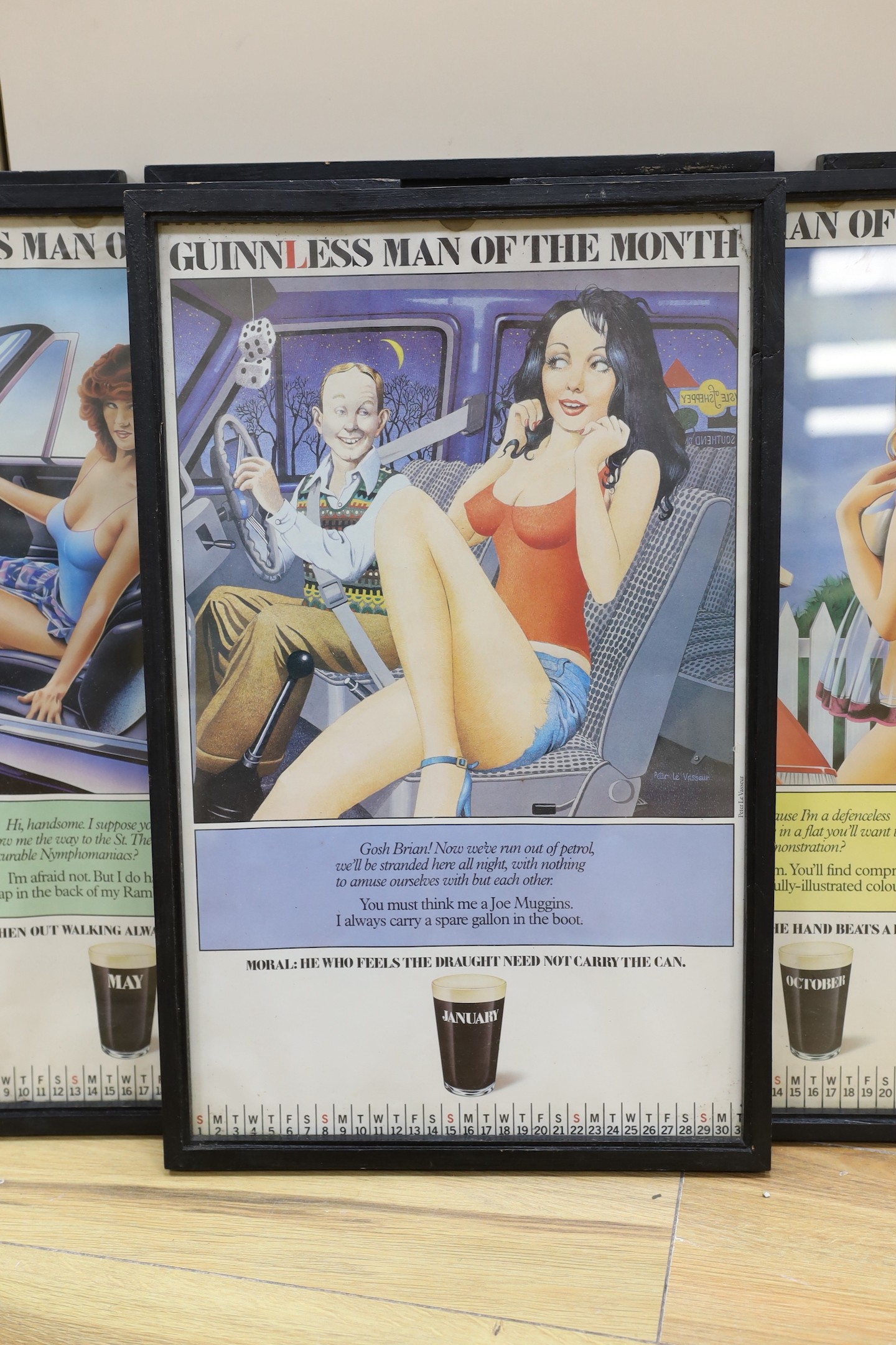 Guinness Advertising - 11 framed Guinnless man of the Month posters